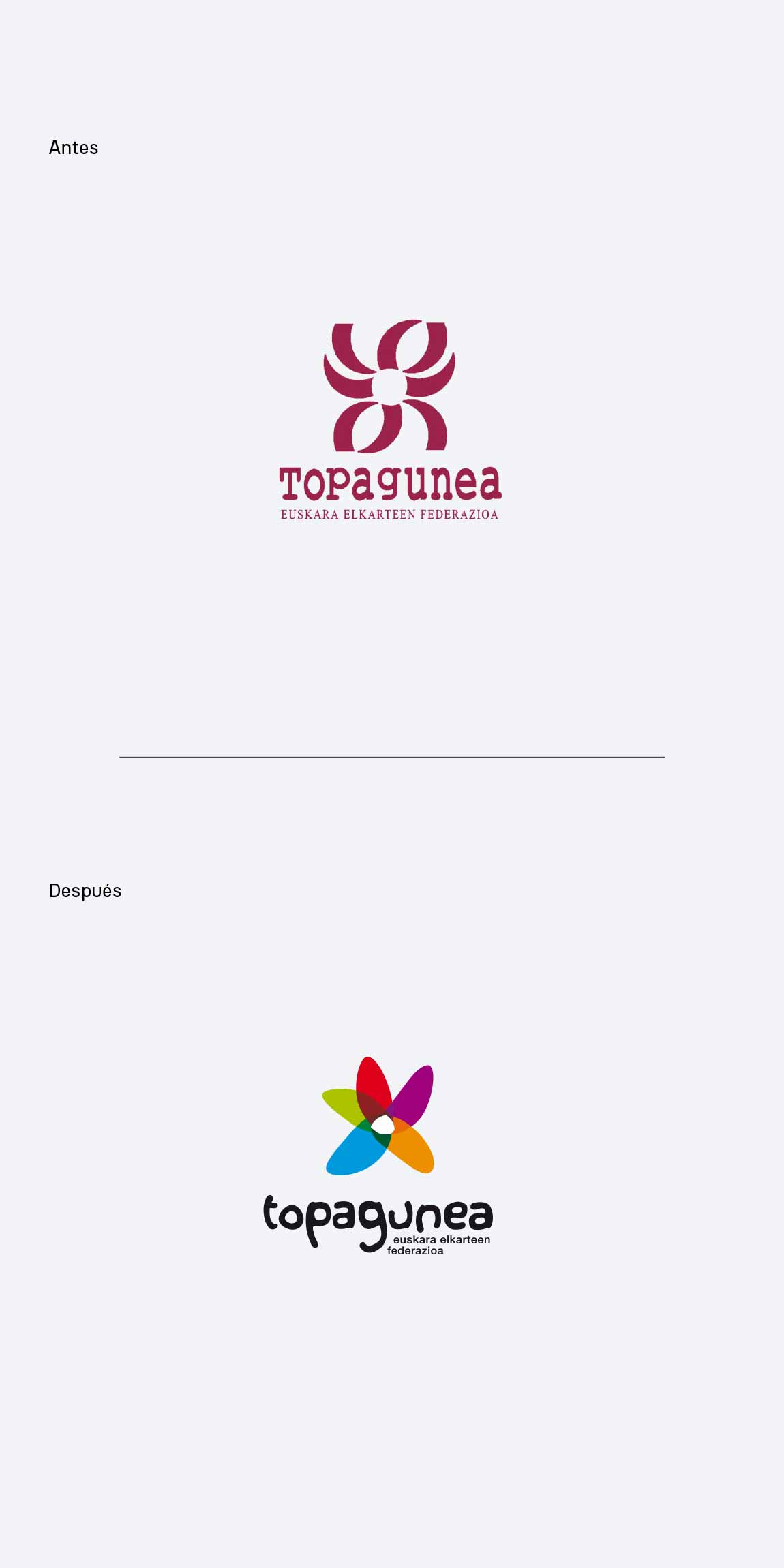 Rebranding Topagunea Antes y después