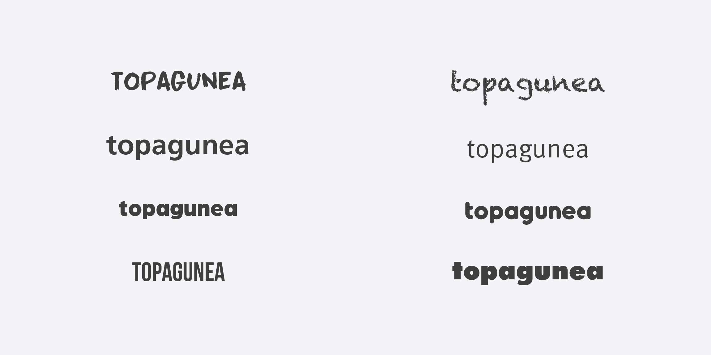 Rebranding Topagunea Pruebas Tipografía