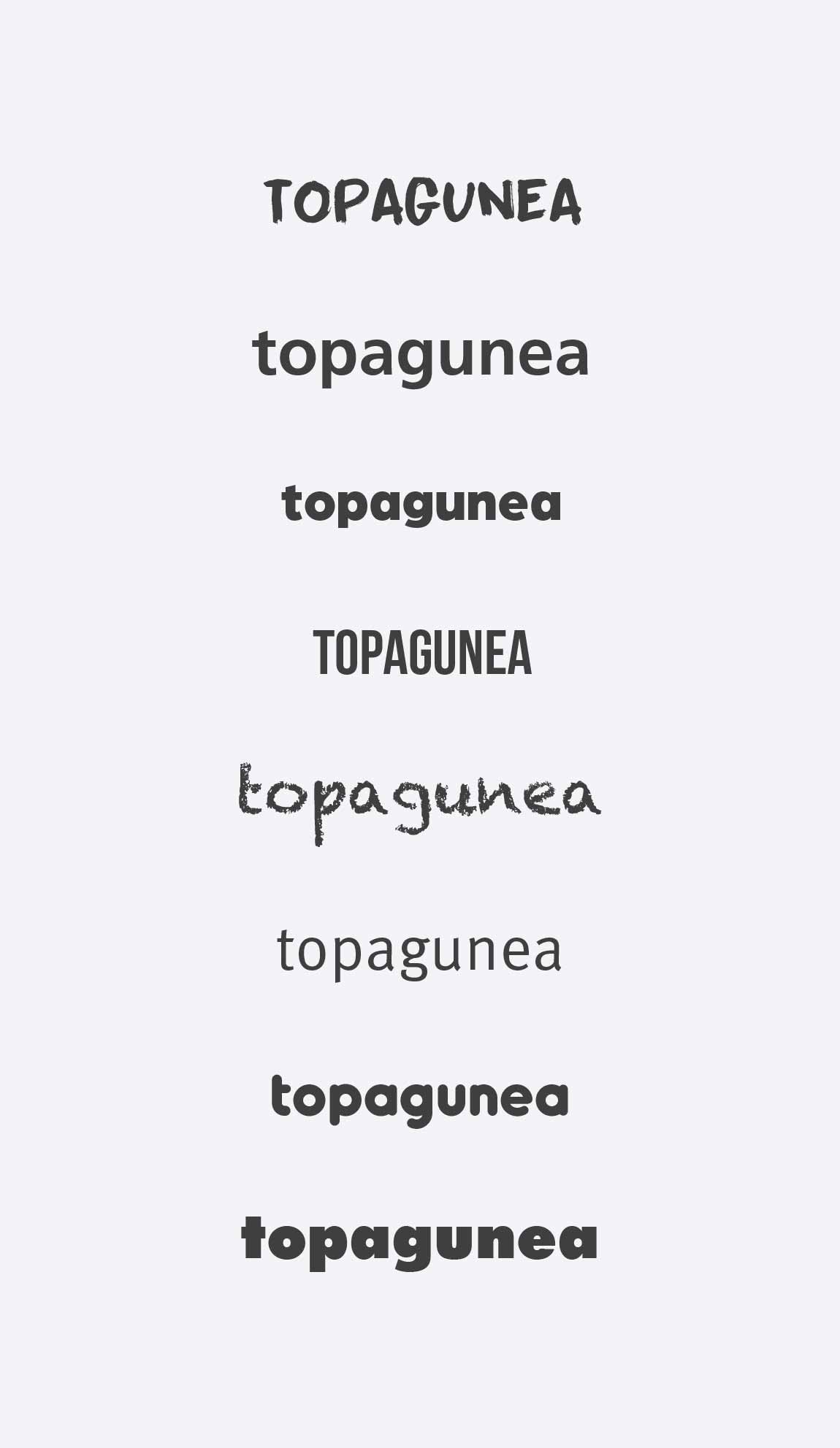 Rebranding Topagunea Pruebas Tipografía
